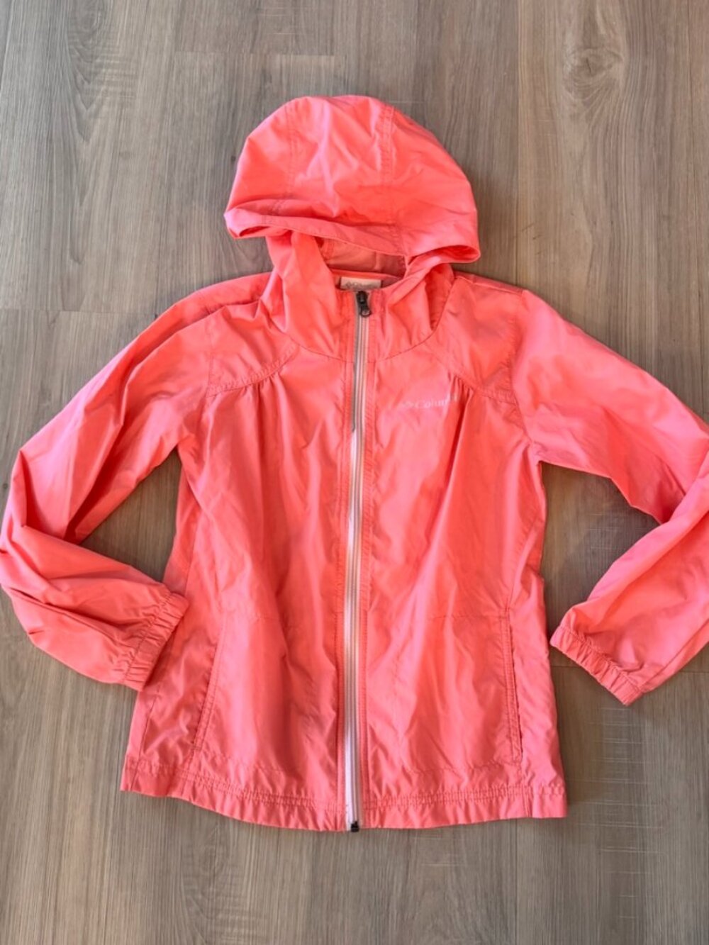 COLUMBIA girls rain jacket coaat size Small Kids 7/8 zip up windbreaker